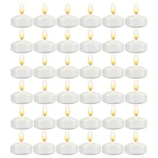 36pcs Floating Discs Wax Candles, Burning Time 4+ Hours, 2 Inch Unscented Dri...
