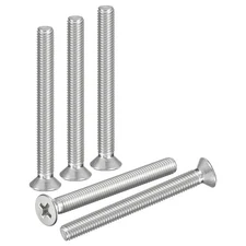 M5-0.8x50 Flat Head Machine Screws -50pcs -304 Stainless Steel -Silver