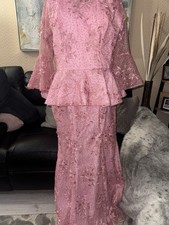 Pink Peplum Lace Dress Orginial Design - African Attire