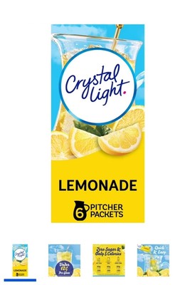 Crystal Light Lemonade Sugar Free Drink Mix Caffeine Free, 6 ct Pitcher Packets