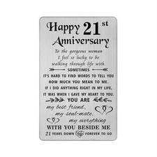 TANWIH 21st Anniversary Card for Her Wife, 21 Year Anniversary Card Gifts for...