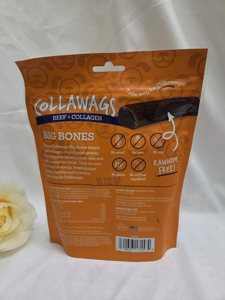 Boone Collawags carne de res + colágeno hueso grande 5600 mg/C/por hueso pollo 10, oz caducidad: 5/27 Foto 4 de 4