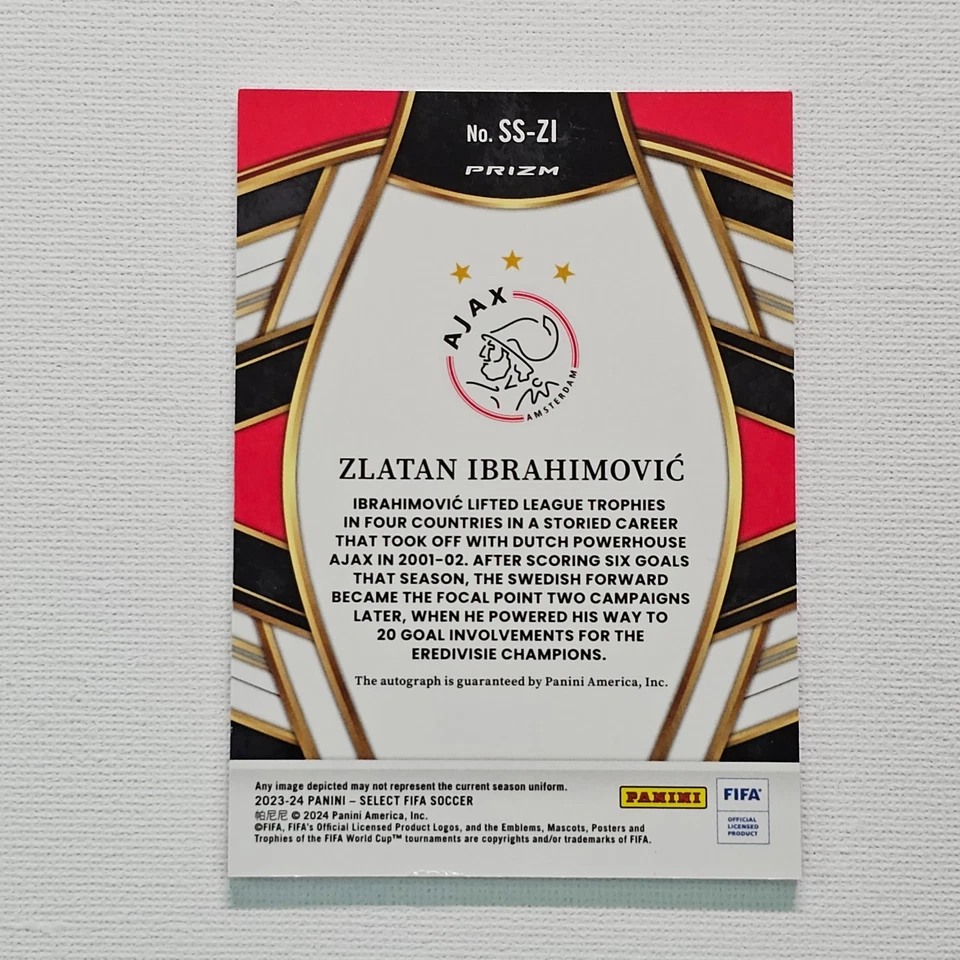 2023-24 Panini Select FIFA Zlatan Ibrahimovic Auto Prizm AFC AJAX @5G - Image 2 of 3