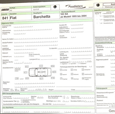Fiat  Barchetta 183SA   1995 bis 2004    Explosionszeichnung audatex  (FI-22)