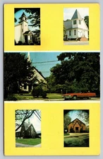 Vintage Oceanside NY Churches Postcard by Economi Color Co. Inc.