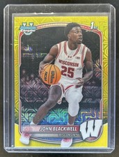 2025-26 Bowman John Blackwell Chrome Yellow Mojo Refractor 1st #/75 Badgers
