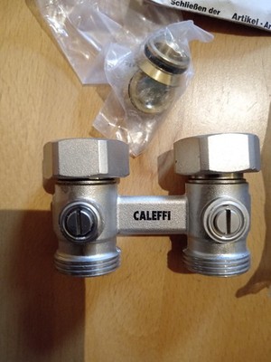 Caleffi Hahnblock 3/4'' Durchgang gerade Doppel Heizkörper Mod. 301052 / 4 Stück