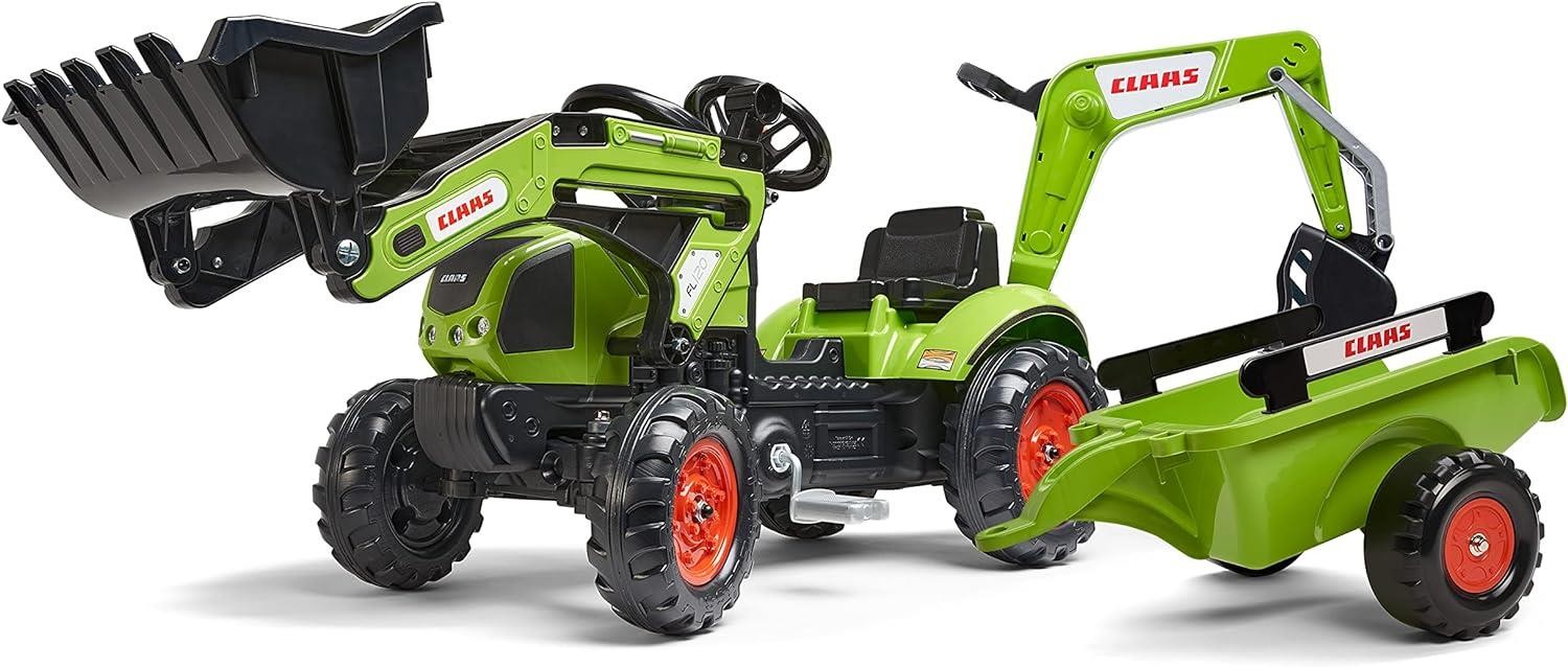 Falk Outdoor-Spielzeug – Baggerlader Claas Arion 410 + Anhänger + Baggerschaufel