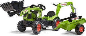 Falk Outdoor-Spielzeug – Baggerlader Claas Arion 410 + Anhänger + Baggerschaufel
