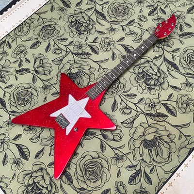 Made in China,RED Star Electric Guitar Chrome Hardware 6 Strings Fast Ship