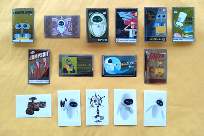 10 foil and 5 clear Panini Disney Wall-E stickers (2'' x 3'') Retired