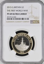 TOP POP - 2015 Great Britain £2 The First World War Proof NGC PF 69