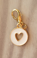New  White Heart cutout  Keychain  Clip  Charm  Metal  Clasp