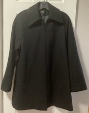 Vtg. Halston Studio Solid Black Wool Women Size 6, Side Pockets