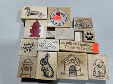 Dog Animal Pet Rubber Stamp Block Set Paw Print