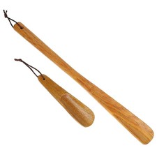 2pcs Wooden Long Handled Shoe Horn Shoehorn Shoe Remover Mobility Aid Easy Grip