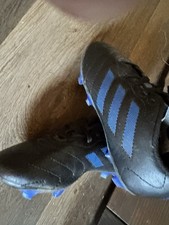 Boys Soccer Athletic Cleats, Adidas Black/ Dark Blue, Size 1 See Pics, Great