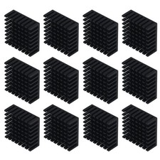 Antrader 12pcs Black Aluminum Cooler Radiator Heat Sink Heatsink 25 x 25 x 10mm