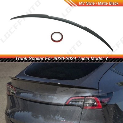 V Style Sport Trunk Spoiler Wing Matte Black Lip For 2020-2024 Tesla Model Y US