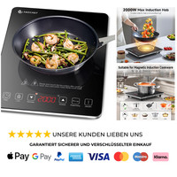 Amzchef Induktionskochfeld 2000 W 20 Stufen 3 Std
