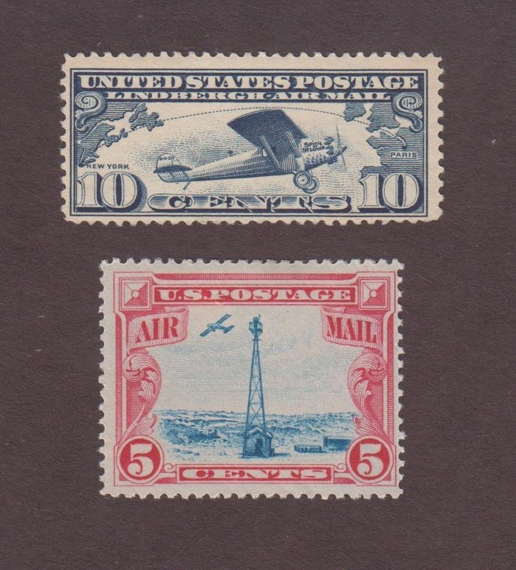 US, C10, C11, LINDBERGH, 1920'S, MINT LH, AIRMAIL