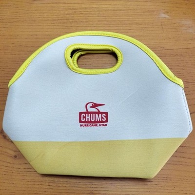 Chums Lunch Bag White/Yellow Rare Outdoor Model Limited Edition VHTF Kitchen Out