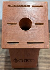 Cutco Galley Set Knife Storage Block Handcrafted Oak 7-Slot USA Made Honey Color