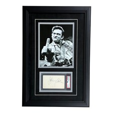 JOHNNY CASH AUTOGRAPHED FRAMED INDEX CARD PSA 84929618