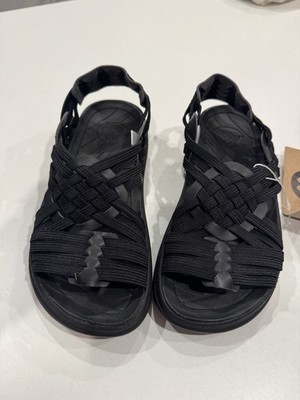 Malibu Sandals Black Woven Strap Comfort Sandals Women s Size 7