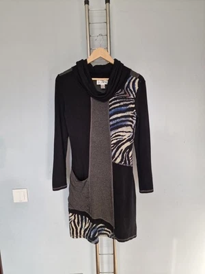 Damen JOSEPH RIBKOFF  Kleider Langarm Grau / Schwarz  Dress Gr. 38 - Bild 1 von 4