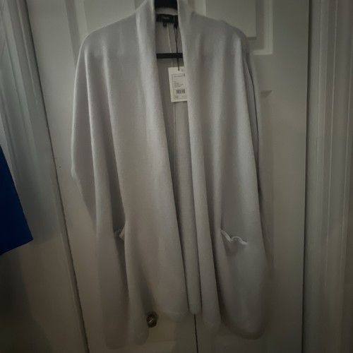 $395 NWT THEORY Knit Poncho in Wool-Cashmere Grey Whisper Palomino Sz M/L 33 In - Picture 7 of 10