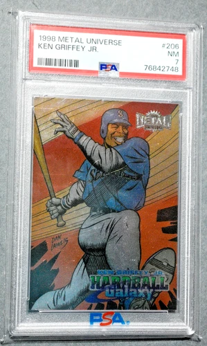 1998 Metal Universe Hardball Galaxy Ken Griffey Jr #206 PSA 7