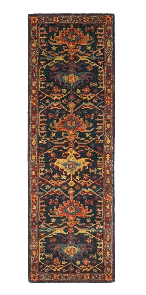 100% Wool Rug| Hand Tufted Pottery Barn Navy-Blue Living Room Wool Area Rug - Image 2 of 4