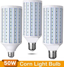 3 PCS 300W Eq LED Corn Light Bulb 168-Chip 6000K E26 5000lm Cool Daylight Garage