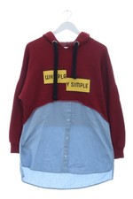 ZARA Sweat à capuche Dames Sweat T EU 36 rouge carmin-jaune-bleu azur