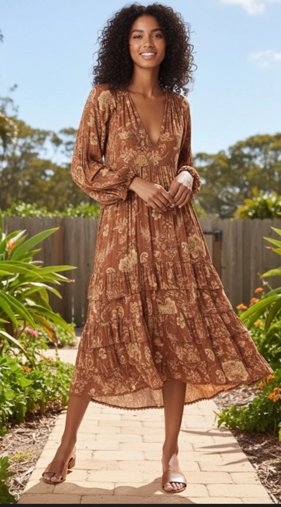 spell brown dress Create Your Signature Look with Chain Print Maxi Dress Play Spell