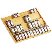 Bamboo Spice Drawer Organizer, Need 3" Deep Drawer Expandable 4 Tier Spices...