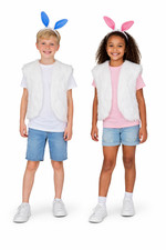 Childs Easter Bunny White Rabbit Waistcoat & Ears Wonderland Fancy Dress Costume