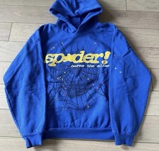 sp5der Blue & Yellow Spider Web Graphic Pullo...
