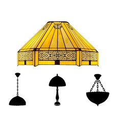 16 Inch Shade For Table/Ceiling Pendant Hexagon Tiffany style Stained Glass E27