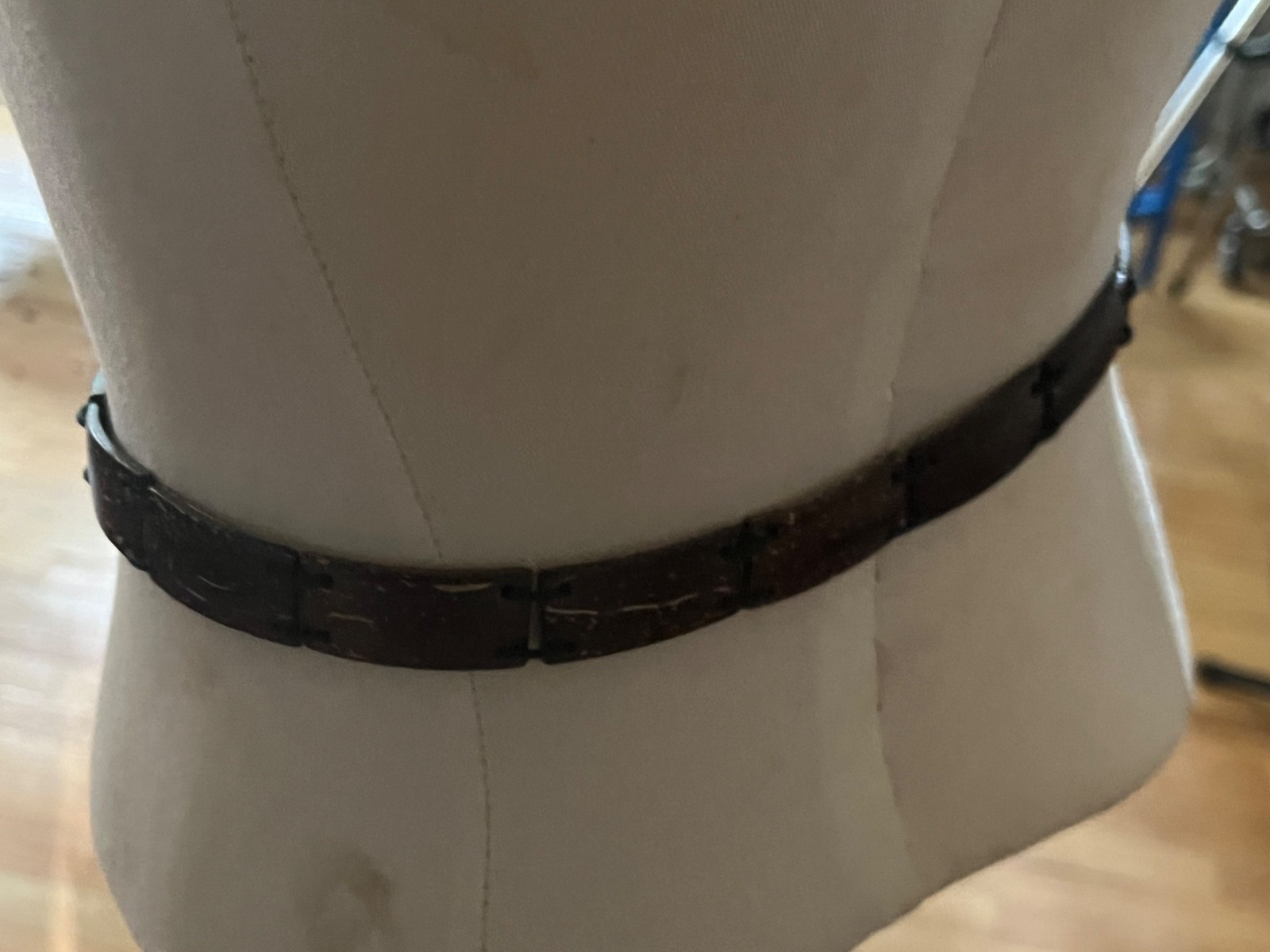 Women's Wood Coconut Shell Rectangular Panel Belt… - image 8