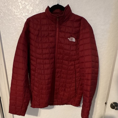 #ad The North Face Men#x27;s Puffer Jacket Full Zip Stand Up Collar Red Size M $45.00