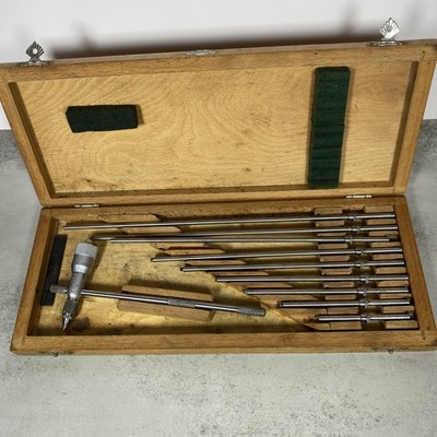 Vintage Helios Inside Micrometer Set in Case Made in Germany