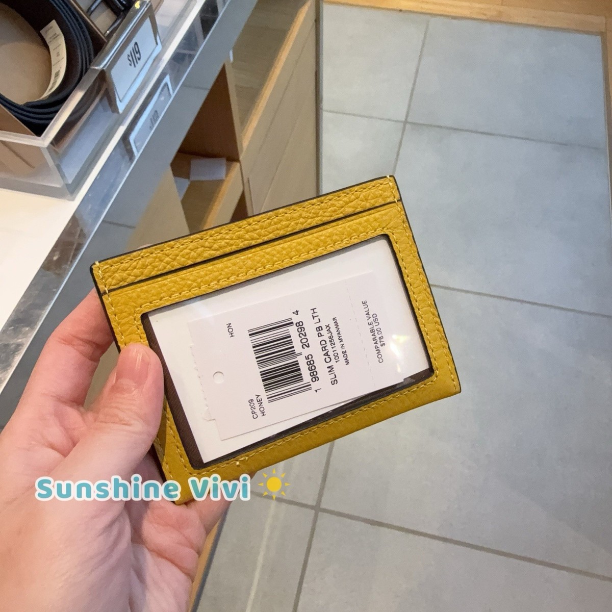 NWT Coach Slim ID Card Case CP209 Leather Honey | eBay