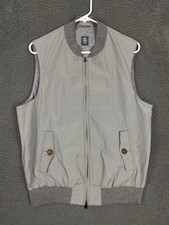 Eleventy Full Zip Grid Vest Men Size M Gray Italy Office Professional