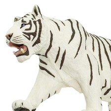 White Siberian Tiger Miniature Animal Safari Toy Figure 10" L 5" H