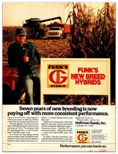 Vintage 1980 Funk Hybrid Seeds Original Print Ad (8in x 11) Advertisement