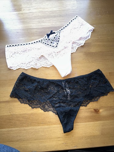 String Dentelle Noire Victoria's Secret Dream Angels - Taille L - Neuf Avec étiquettes