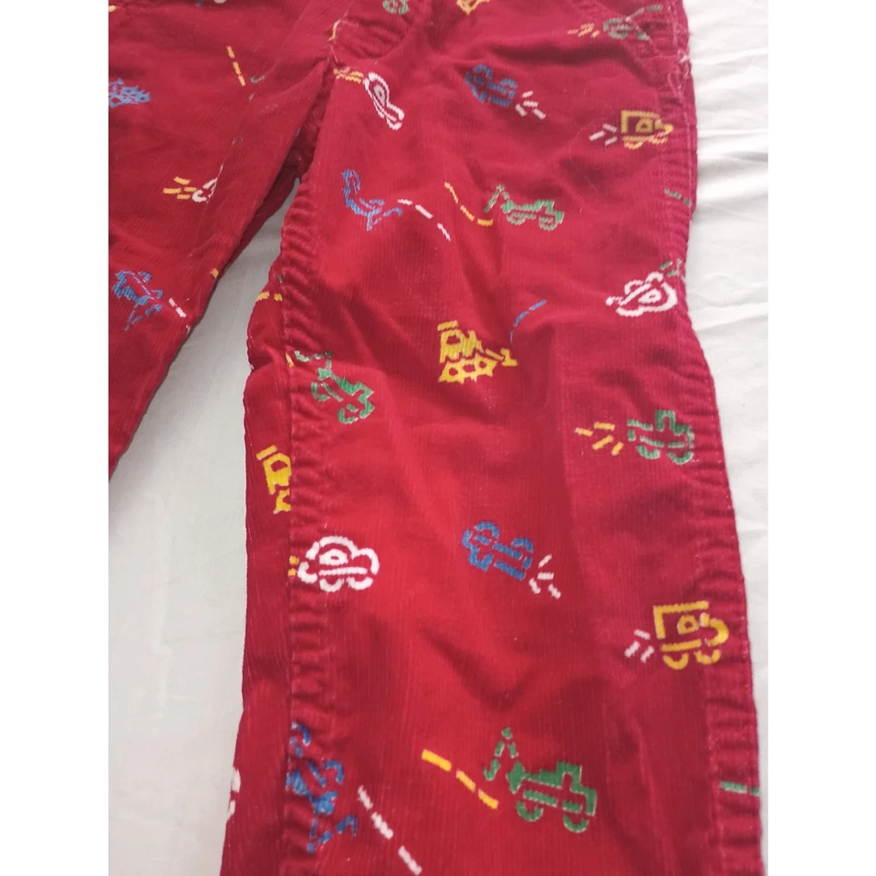 Oshkosh Bgosh Vestbak Babero Mono Vehículos Rojo Pana De Colección Talla 3T Foto 2 de 4