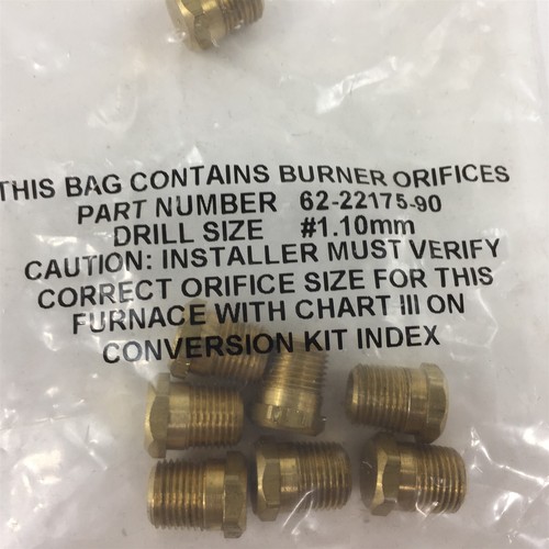 Rheem Furnace Burner Orifice Conversion Kit 62-22175-90 (8 Piece) - Picture 2 of 7